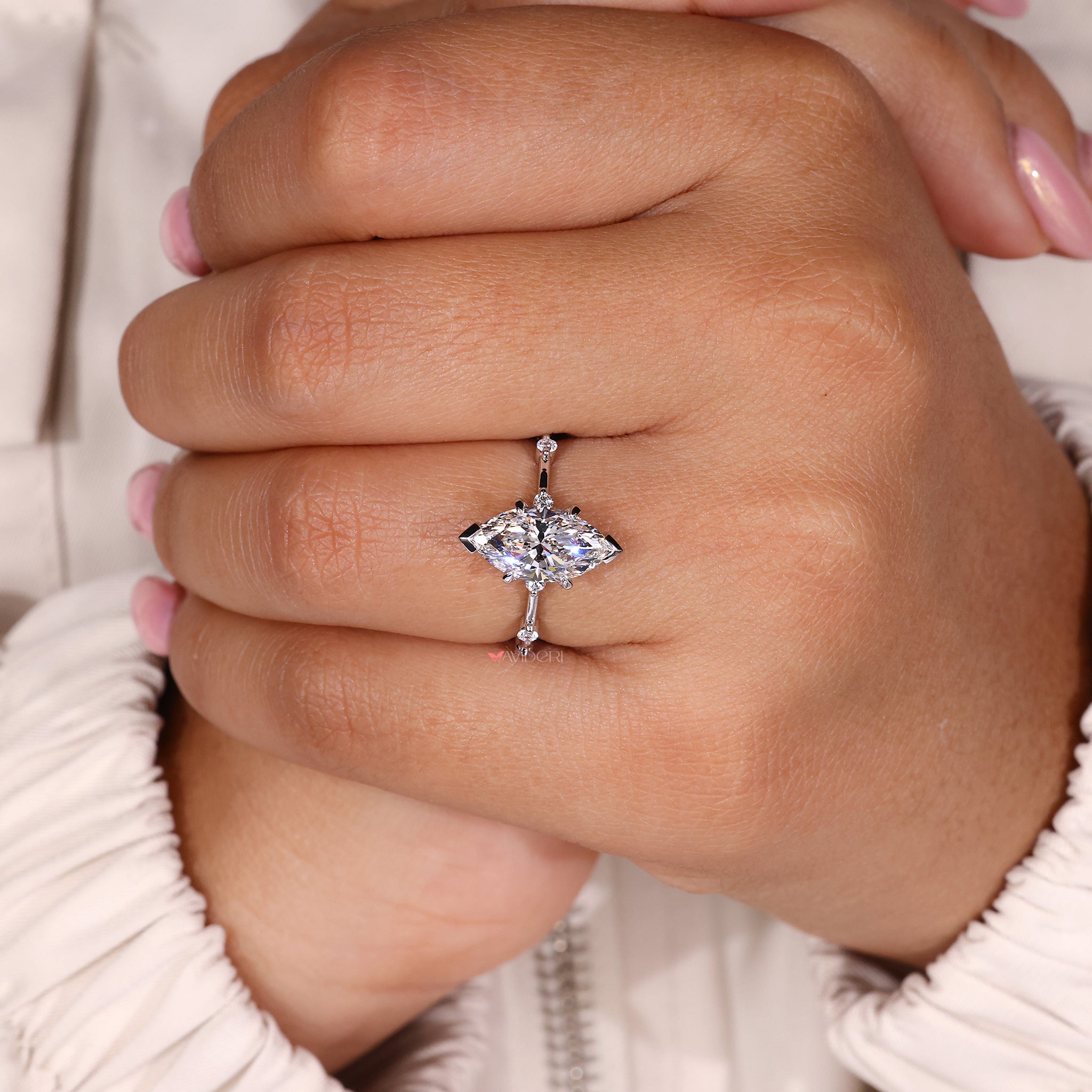 Distance 2 Diamond Distance Pave Round Diamond Ring