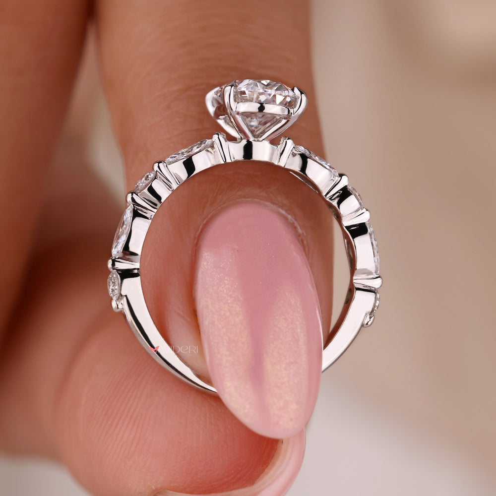 White Gold engagement ring, Avideri ring, handmade jewelry.