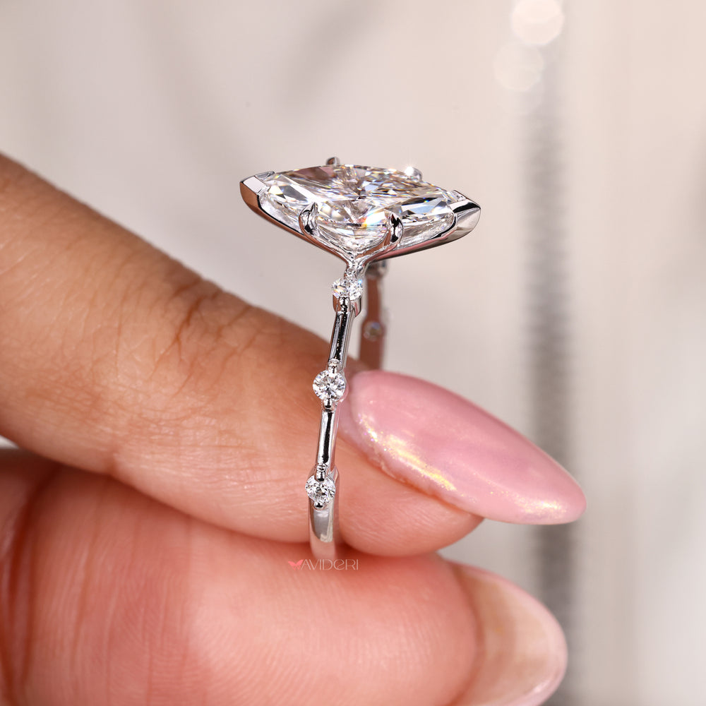 Round diamond ring with a classic white gold band.