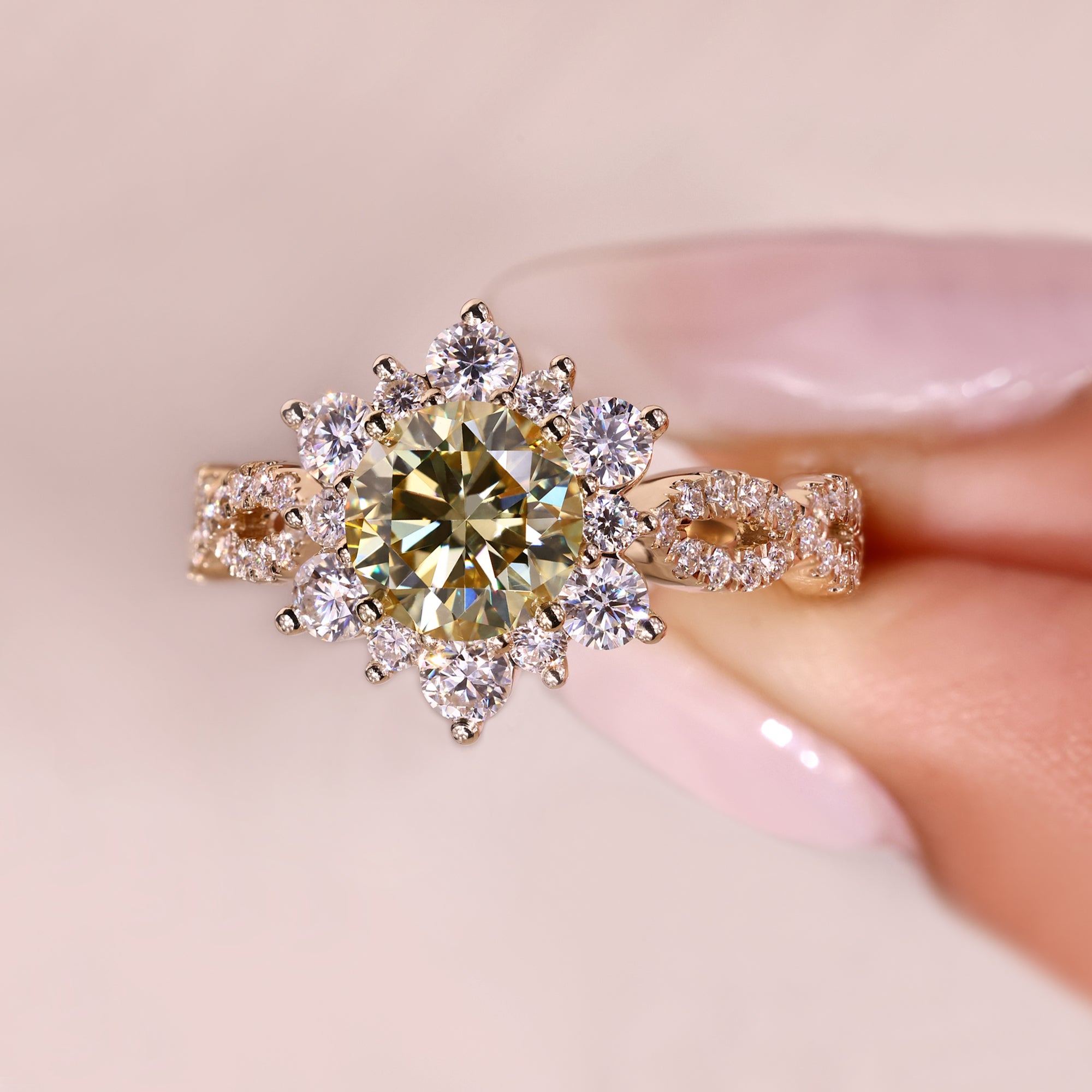 Infinity Shank style ring symbolizes endless love with its elegant shape.
