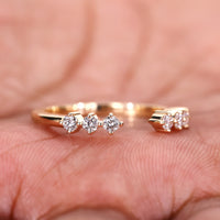 Open Gap Wedding Band round diamond