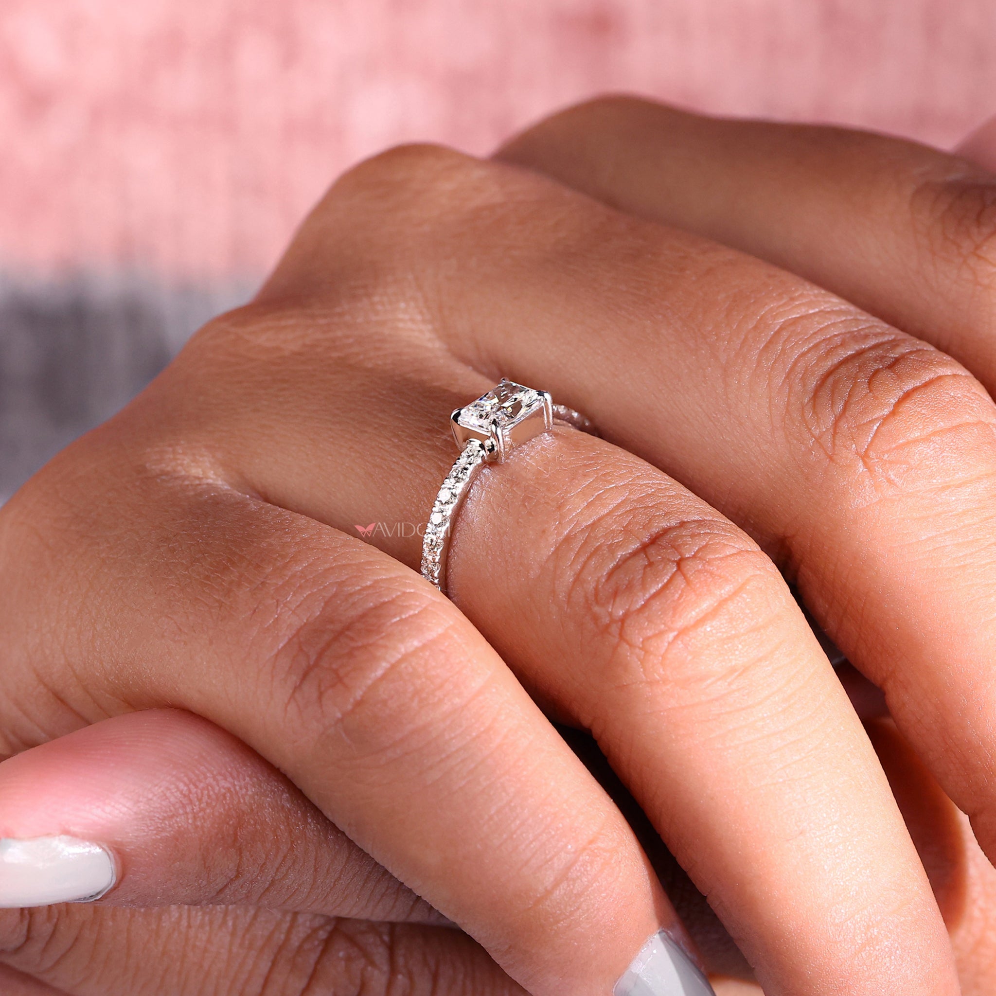 east west diamond ring offering a bold and unique twist to traditional engagement ring designs