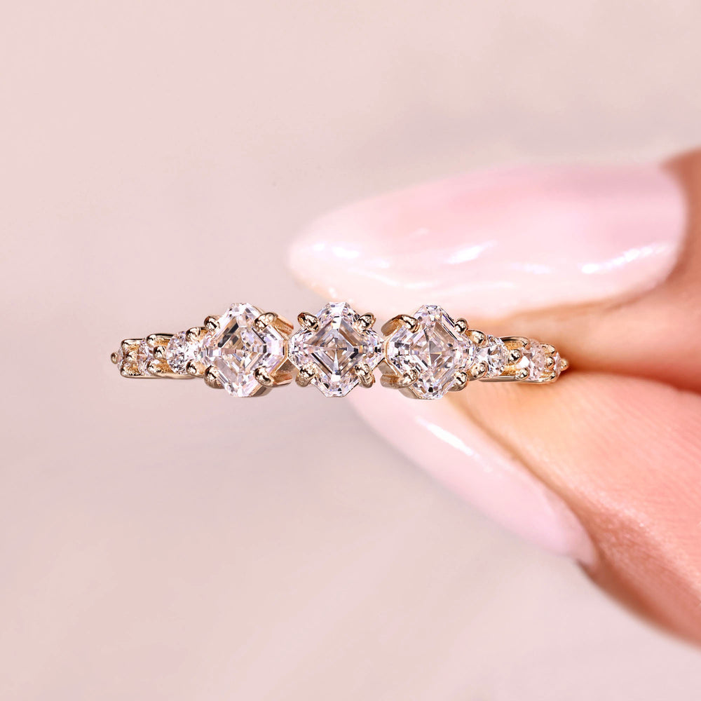 Avideri handmade half eternity diamond band.