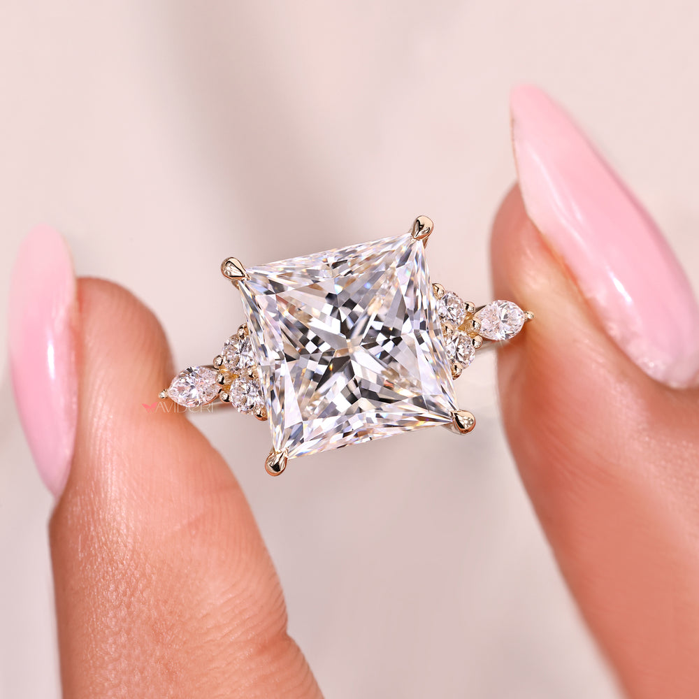 IGI Certified 5 Carat Princess Cut Diamond Ring