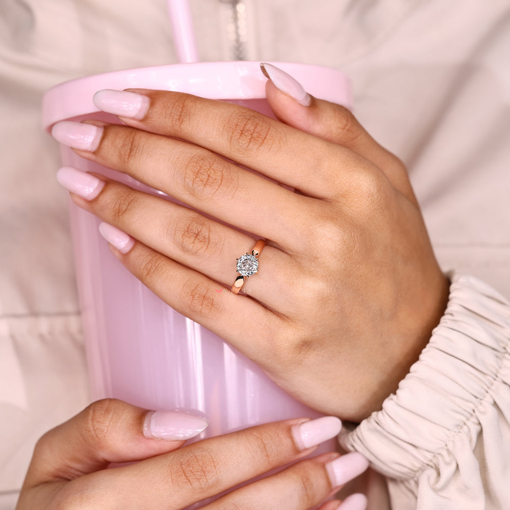 Solitaire Portuguese diamond ring claw prong.
