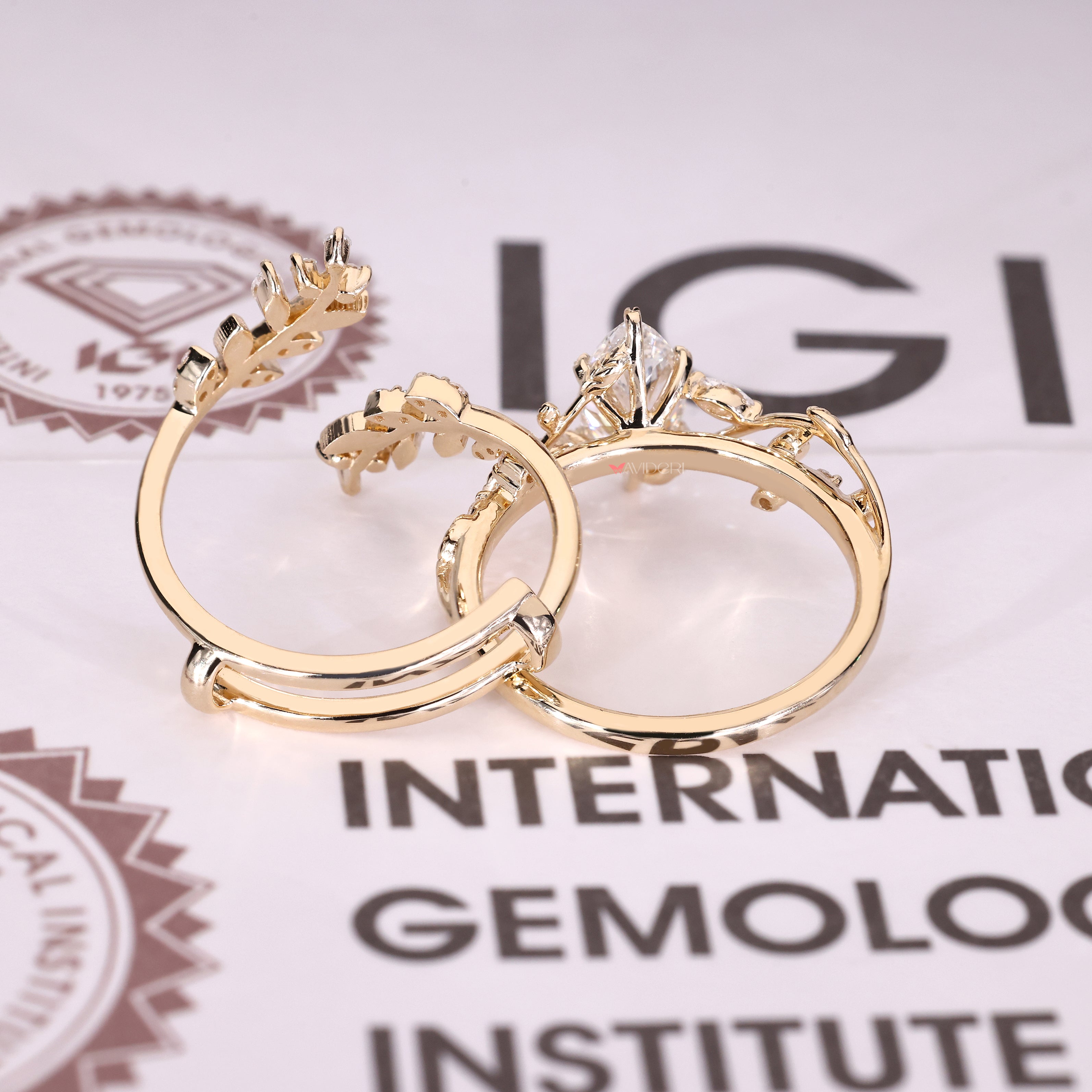 Marquise ring with small round side stones.
