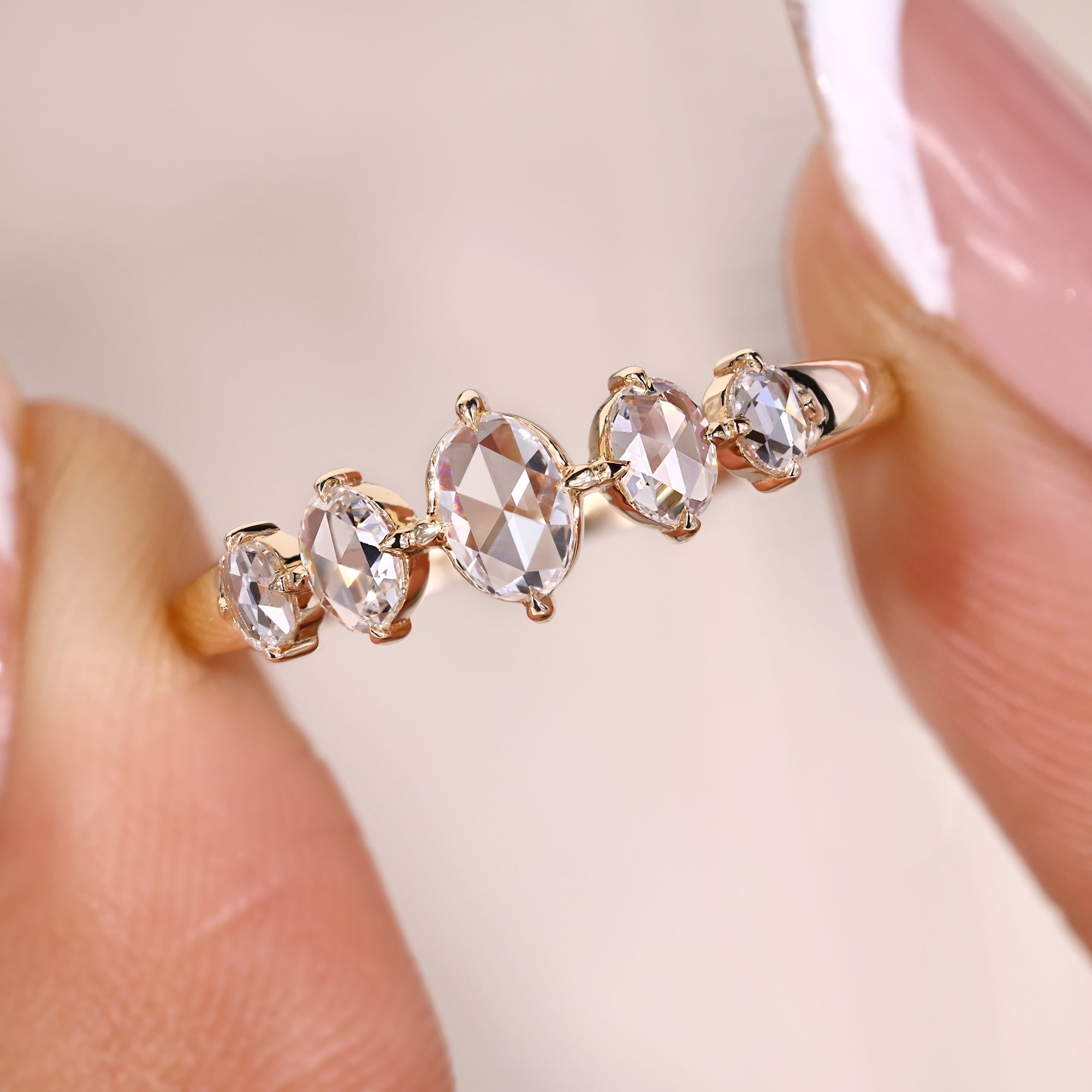 Custom wedding band in diamond wedding band style.