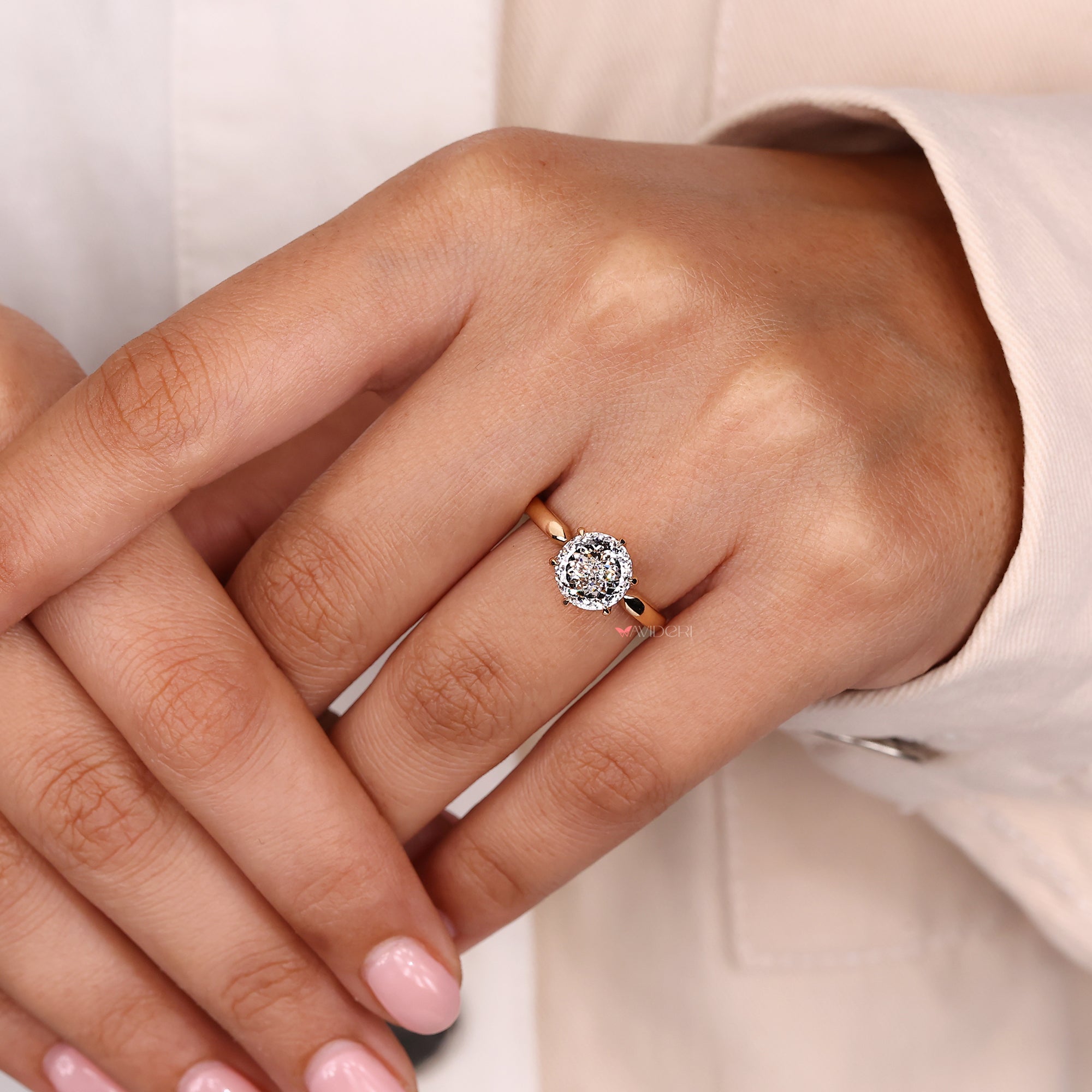 IGI certified Lab Grown Diamond custom engagement ring.