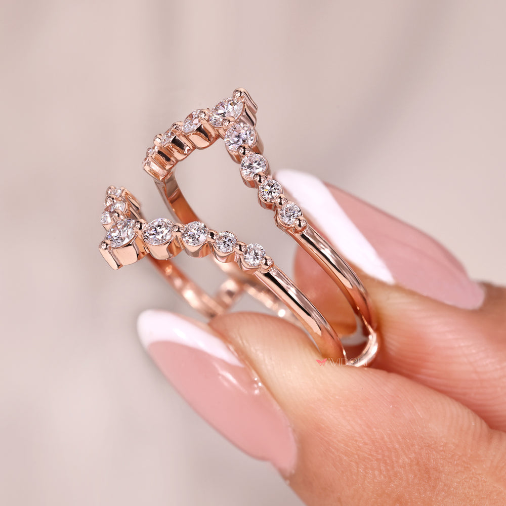 Diamond Ring Wrap Guard with shared prong design.