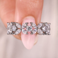 Floral Eternity Marquise Cut Wedding Band