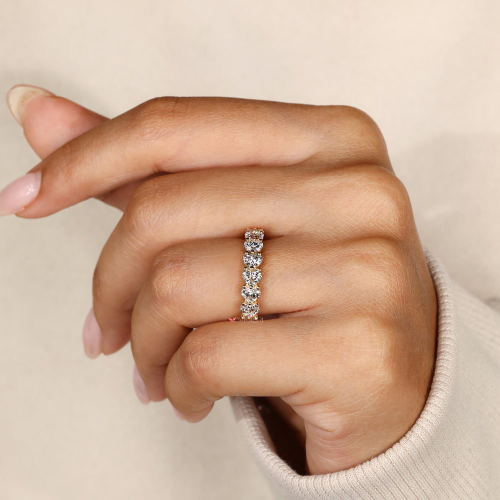 Lab grown heart cut diamond band handmade.
