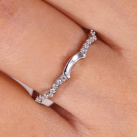 Round Cut Half Eternity Wedding Band