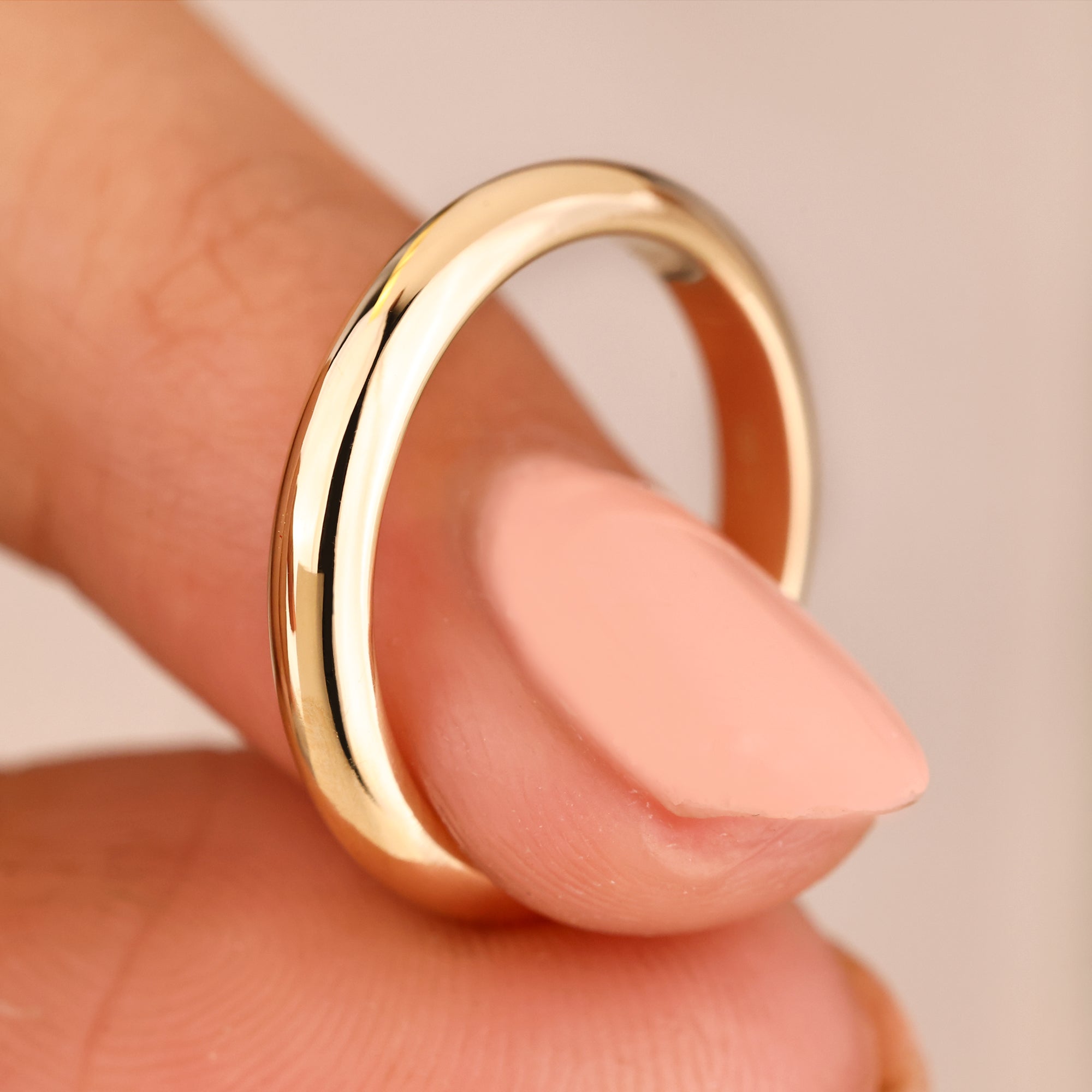 Yellow Gold Wedding Band with simple wedding band.