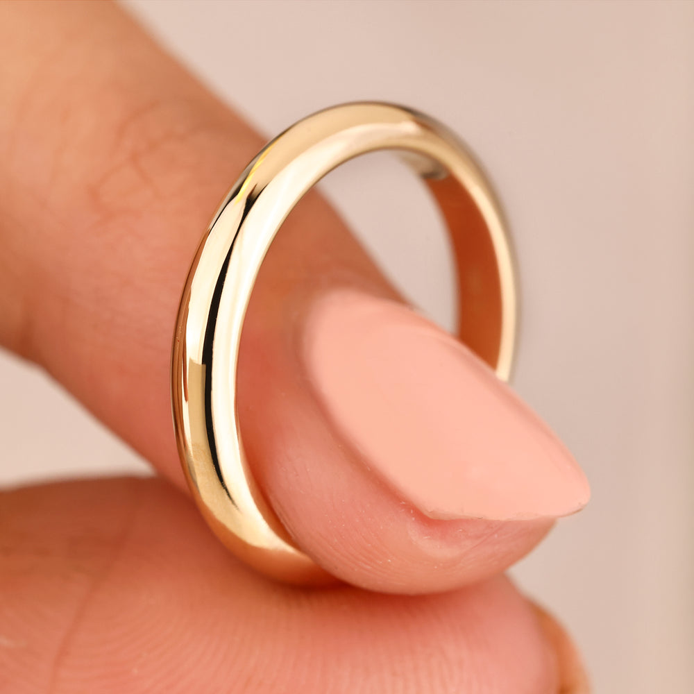 Yellow Gold Wedding Band with simple wedding band.