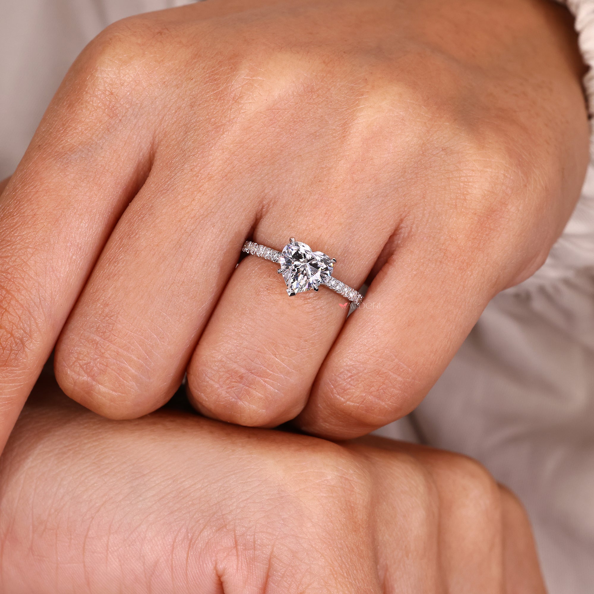 Lab-grown ring with handmade ring.