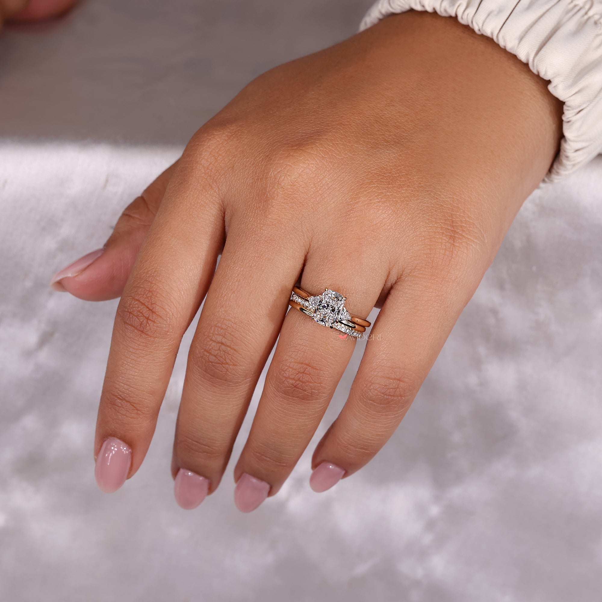 Lab grown diamond engagement ring IGI certified.