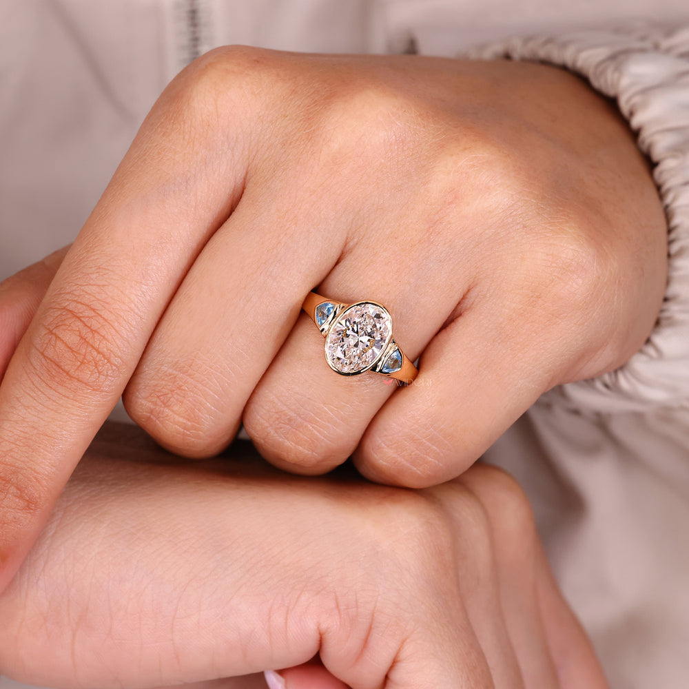 IGI certified oval diamond engagement ring.