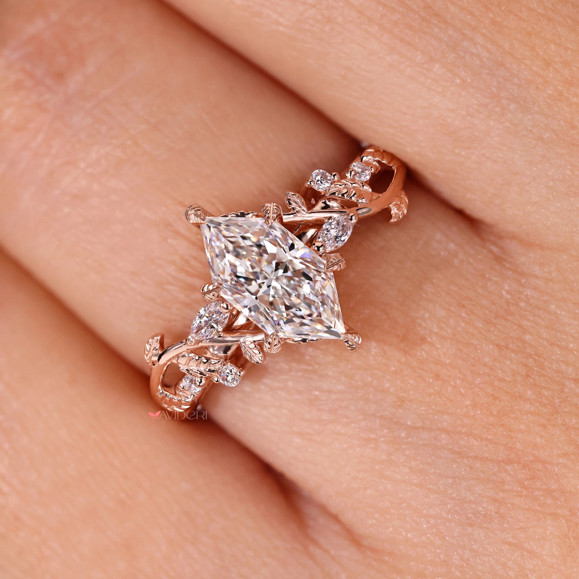 Lab-grown diamond ring with lab-grown ring.