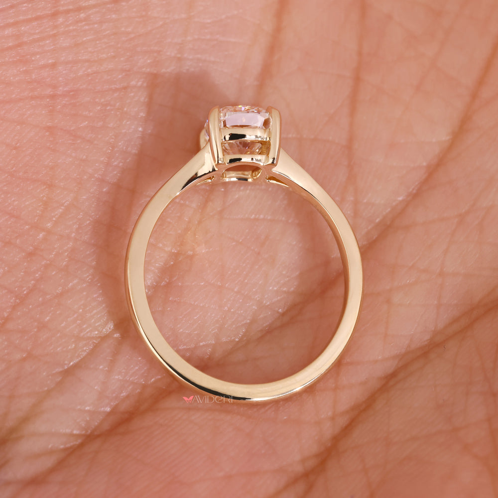 yellow gold diamond ring IGI certified handmade ring
