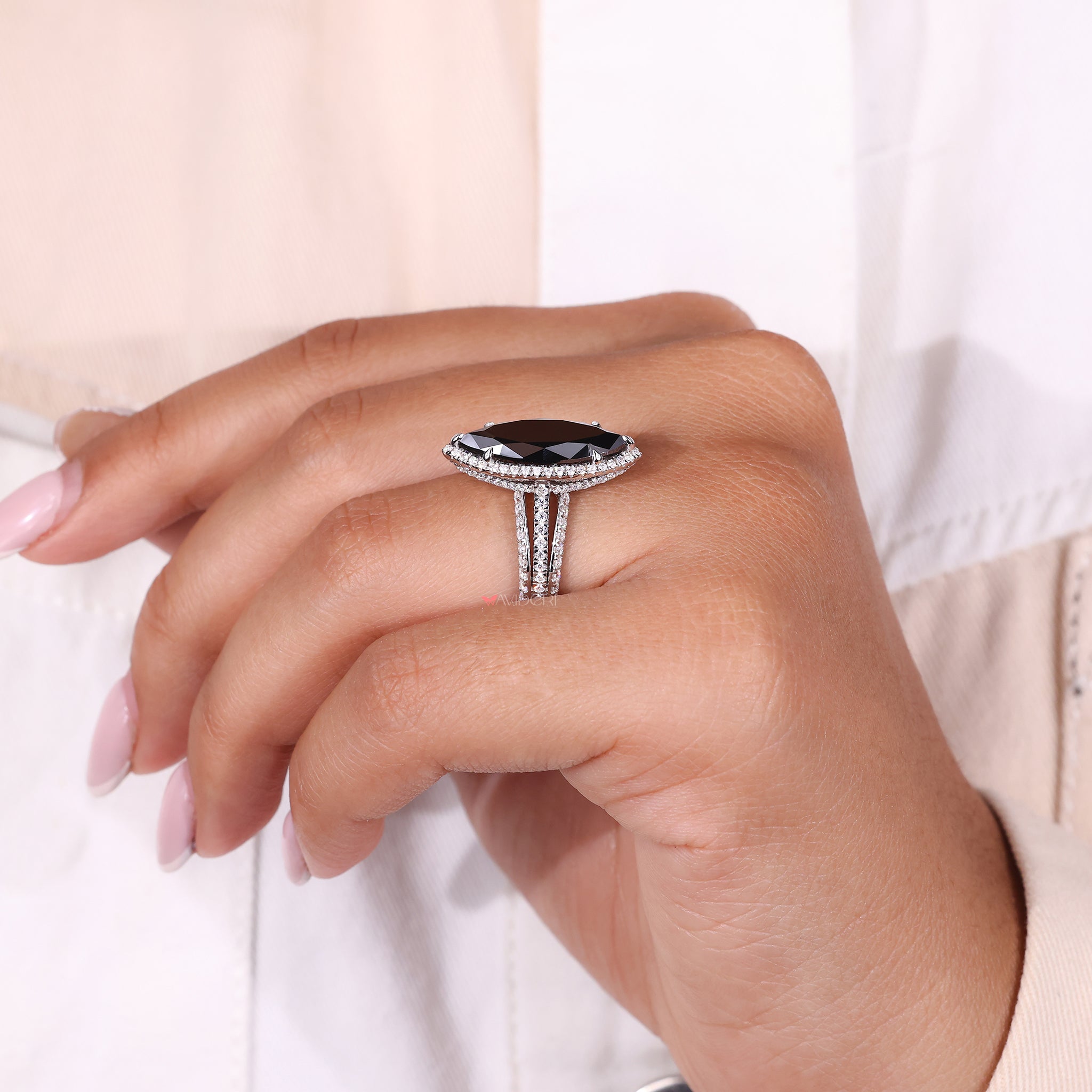 Round engagement ring, moissanite gold ring, avideri ring.