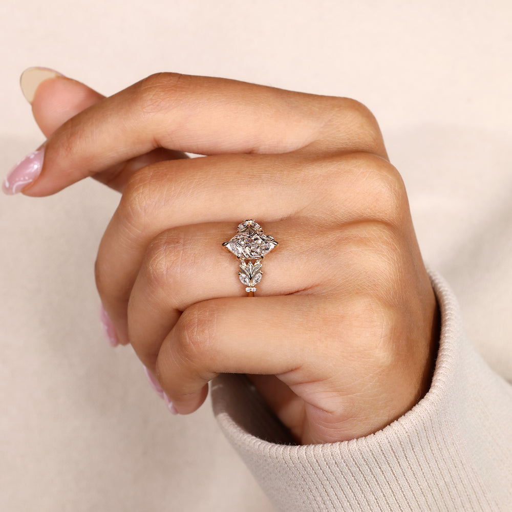 Dutch marquise diamond ring with marquise side stones.
