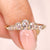 Half eternity band with oval rose cut diamonds.
