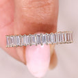 Half eternity diamond band prong set design.
