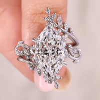 5 Carat Dutch Marquise Diamond Engagement Ring With Wedding Band