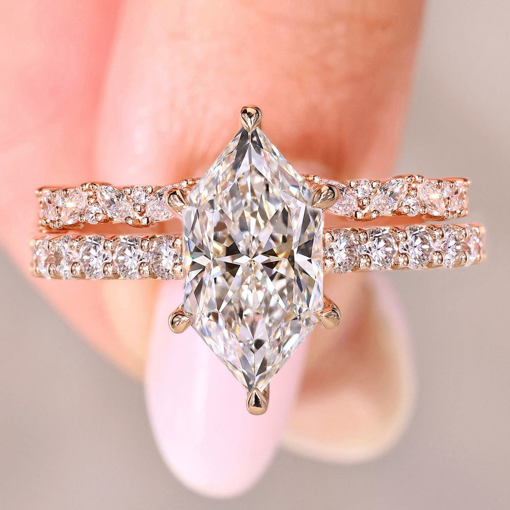 Dutch marquise ring with full eternity wedding band.
