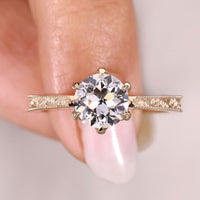 Round Old European Cut Solitaire Diamond Ring