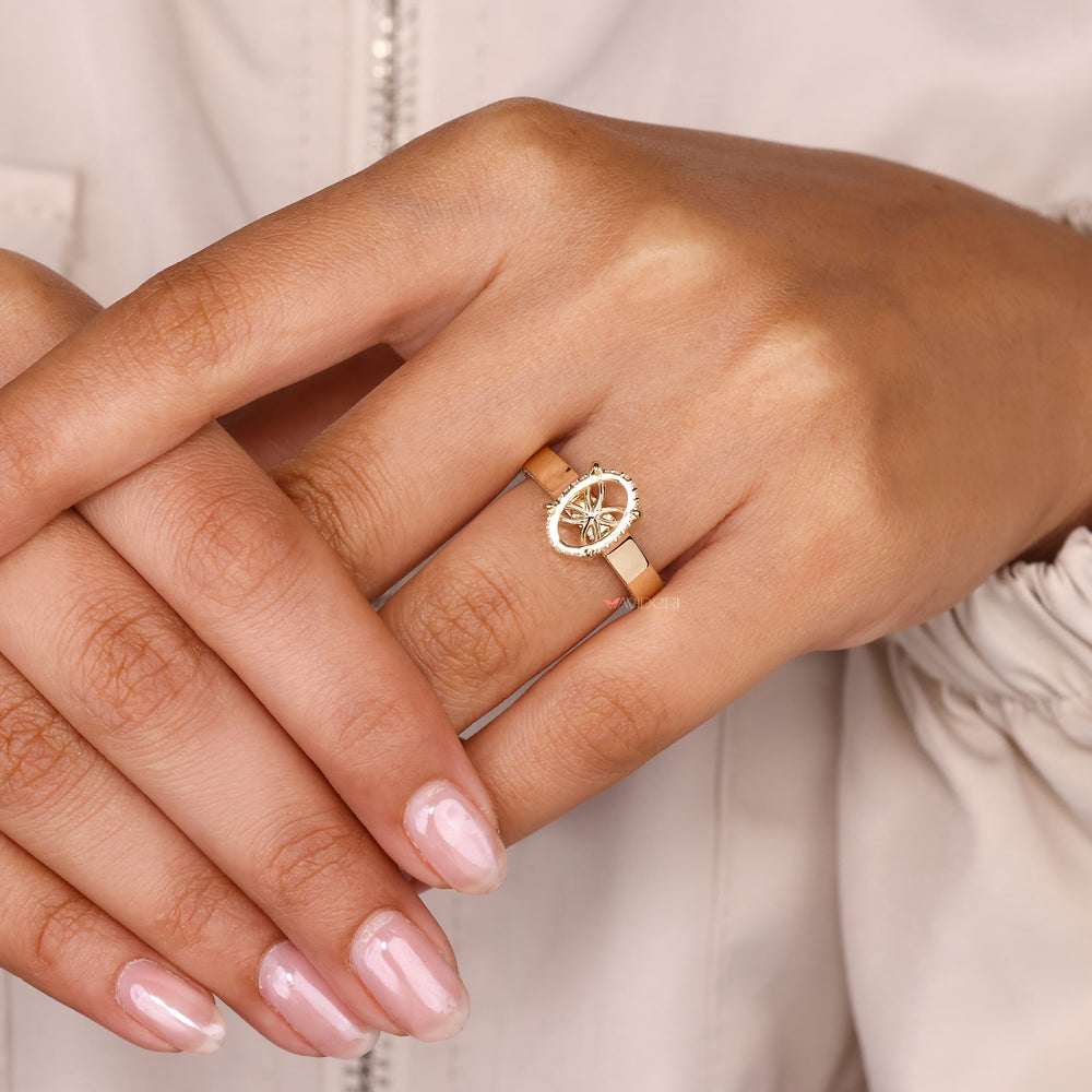 Semi mount ring for old european cut design.
