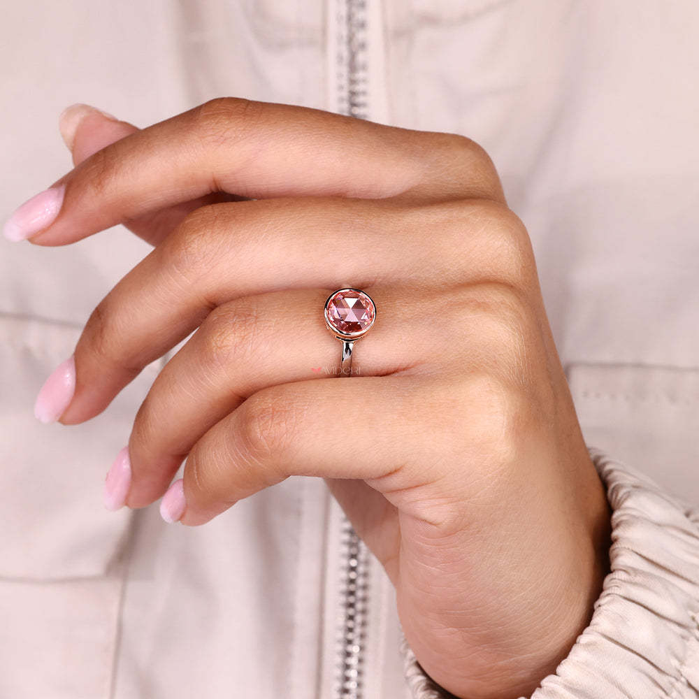 Bezel setting offers smooth edges and secure hold.