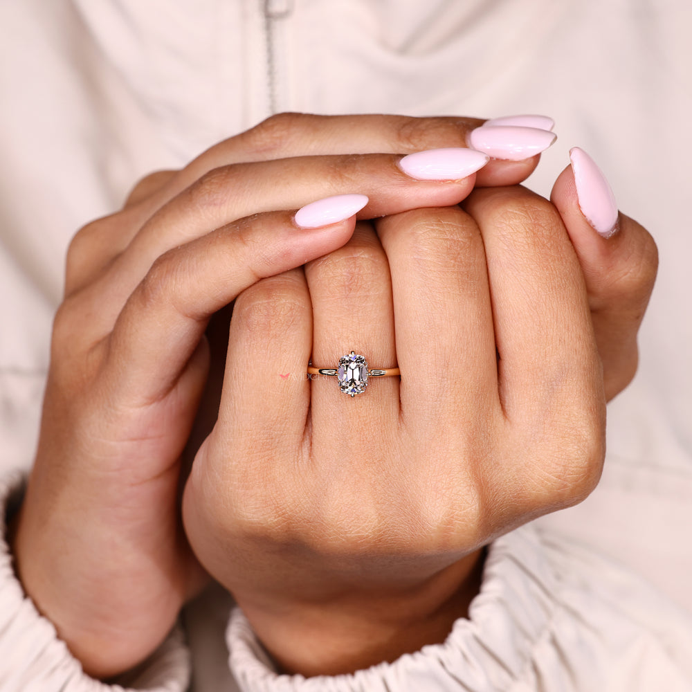 Handmade solitaire diamond ring with open gallery setting design
