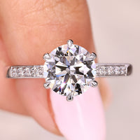Round Cut Diamond Ring in Pave Style