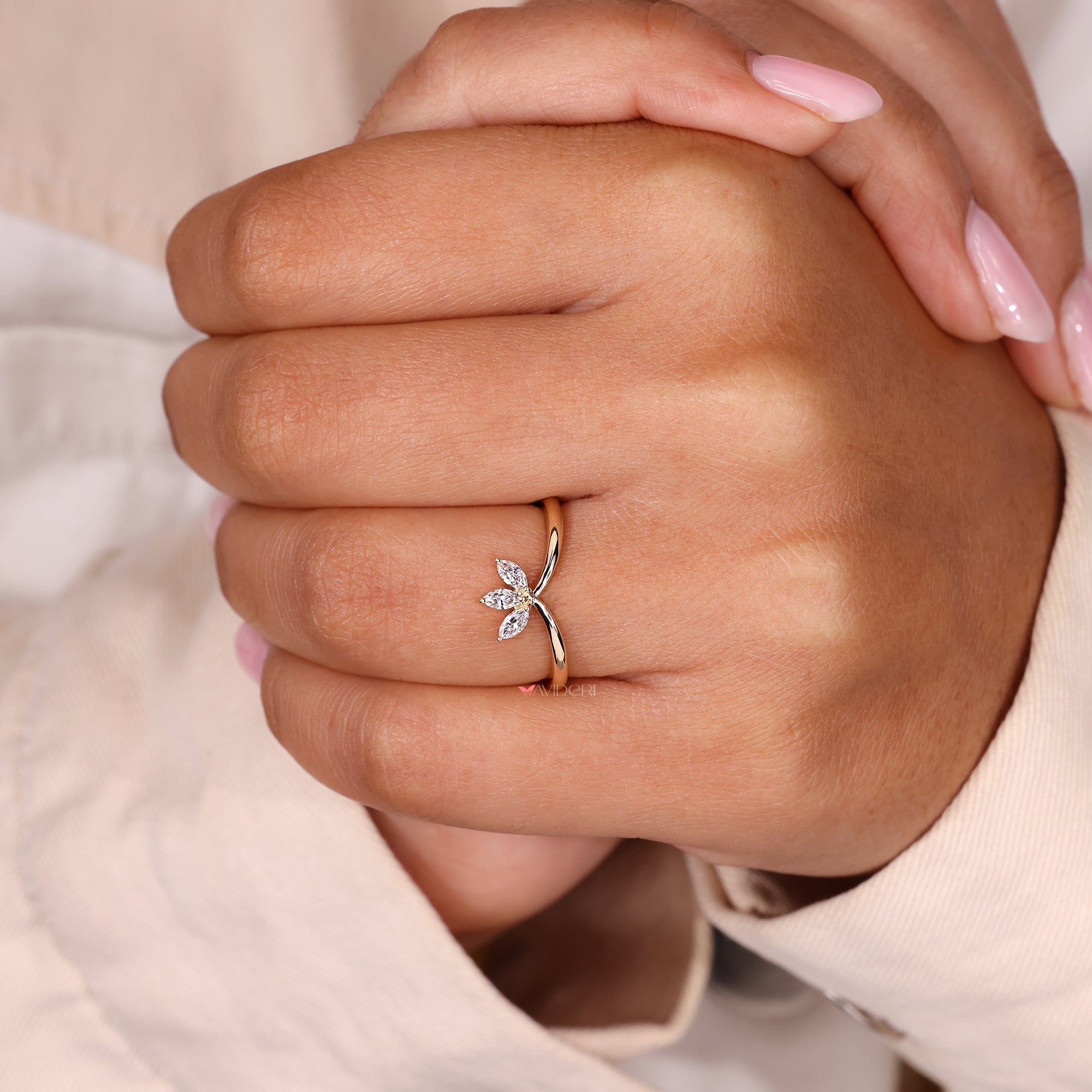 Tiara-inspired diamond wedding band for a regal look.