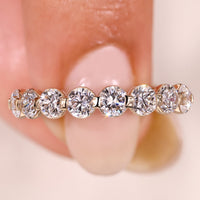 Half Eternity Round Diamond Wedding Band In Yellow Gold
