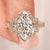 Marquise cut diamond ring with vintage art deco details
