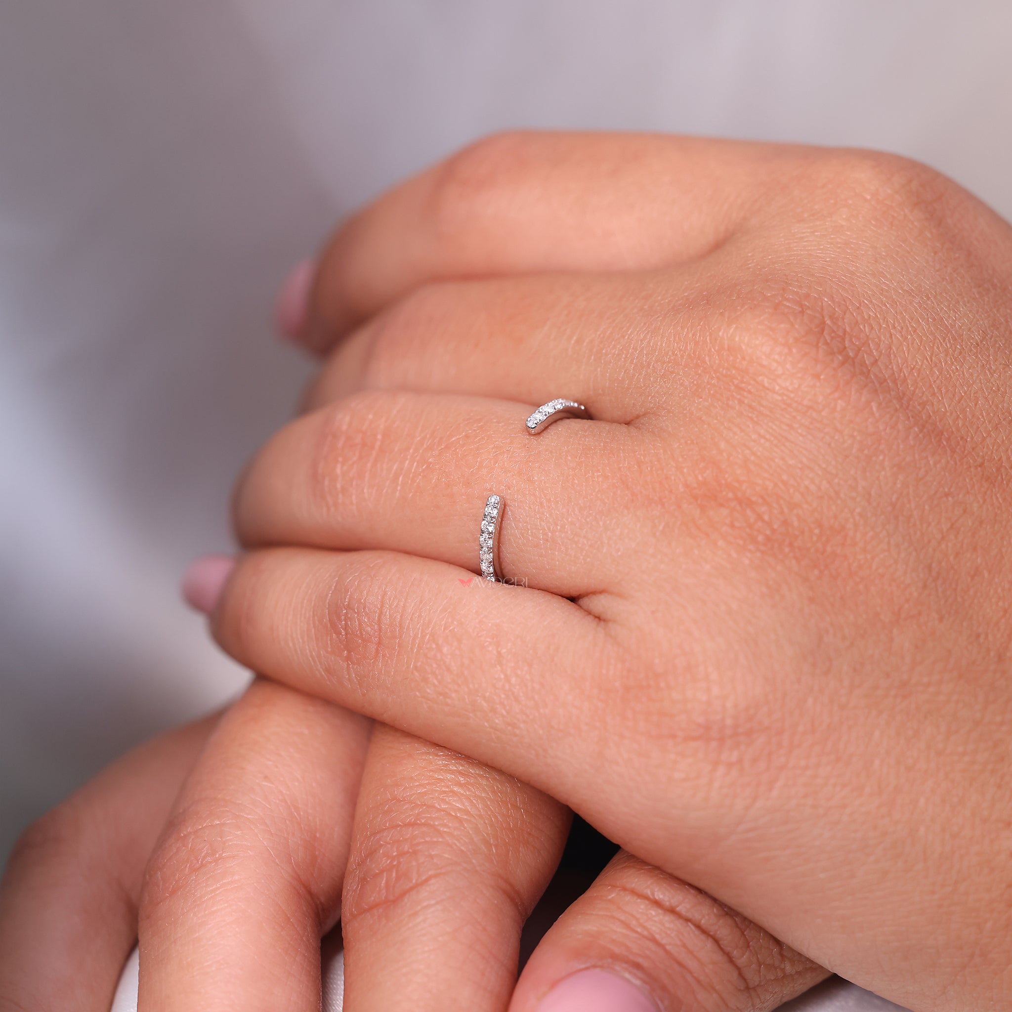 Round diamond wedding band with Lab Grown Diamond.
