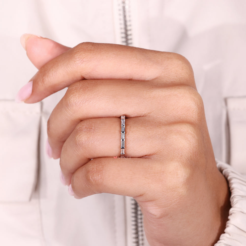 Lab grown diamond half eternity band style.
