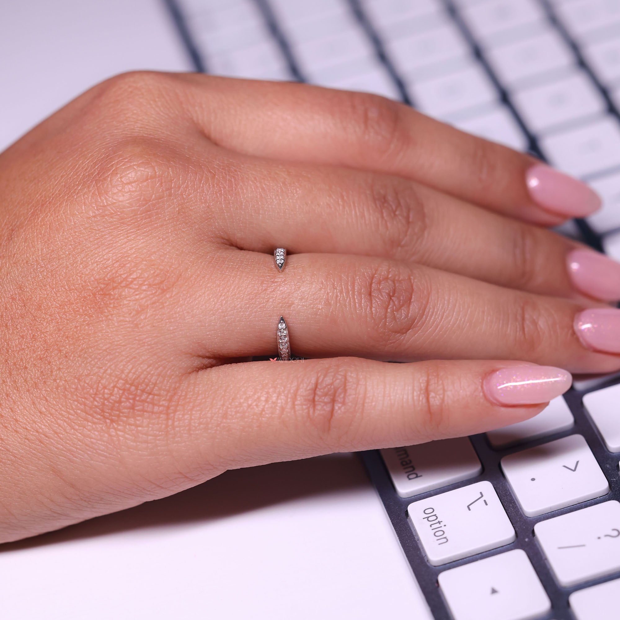 Wedding gift for her with diamond wedding band.
