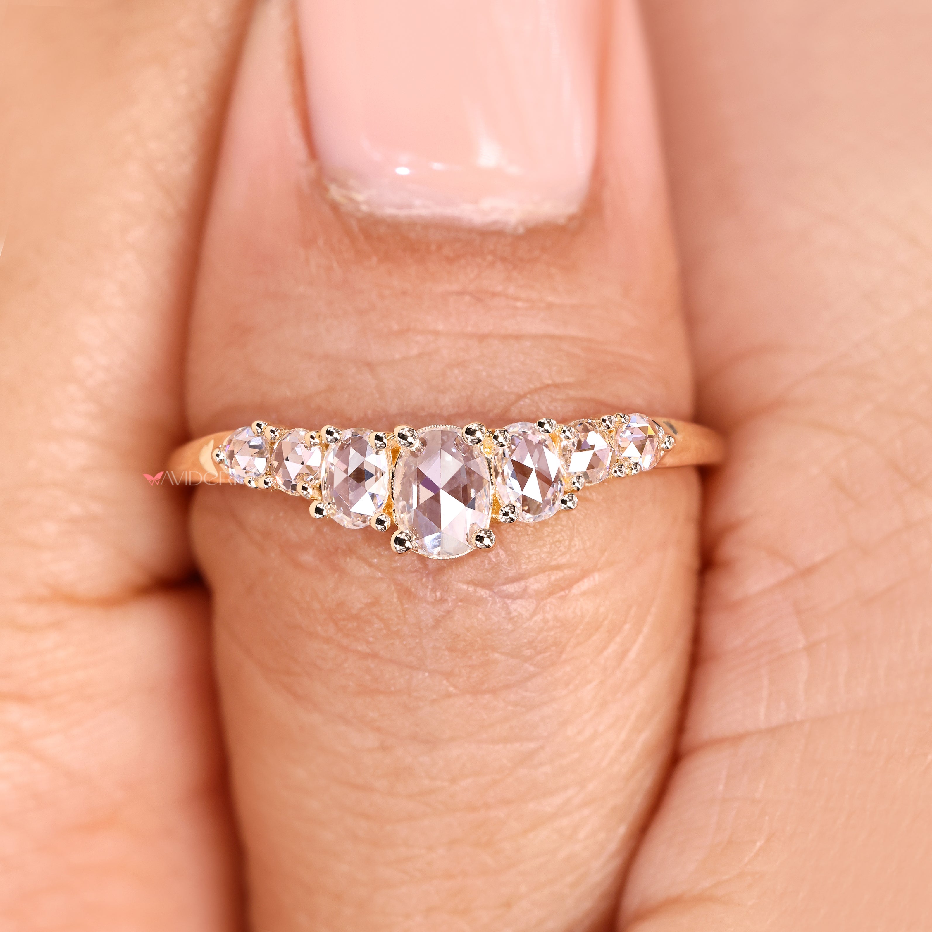 Lab grown half eternity diamond band style.
