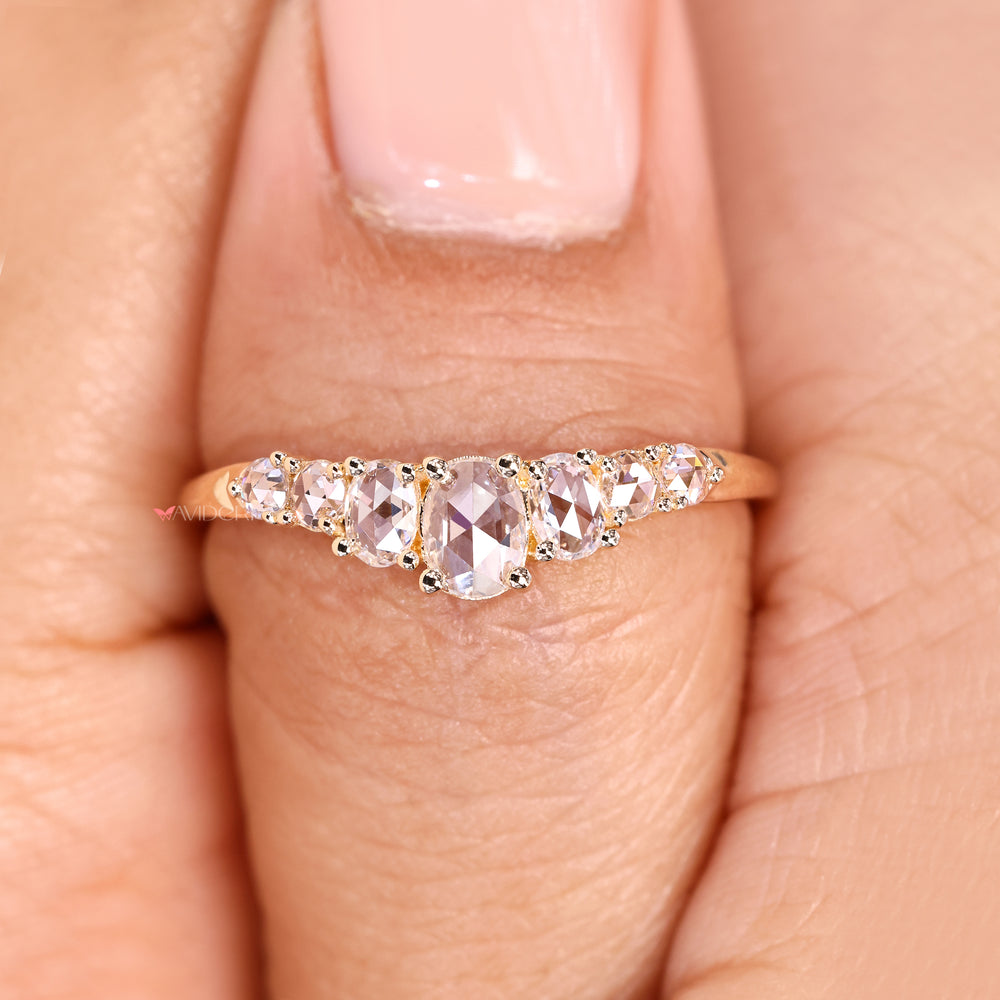 Lab grown half eternity diamond band style.
