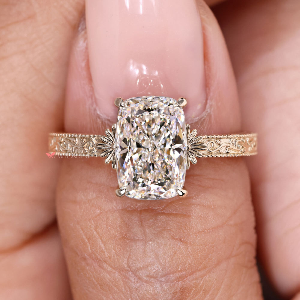 IGI certified cushion cut diamond solitaire ring.
