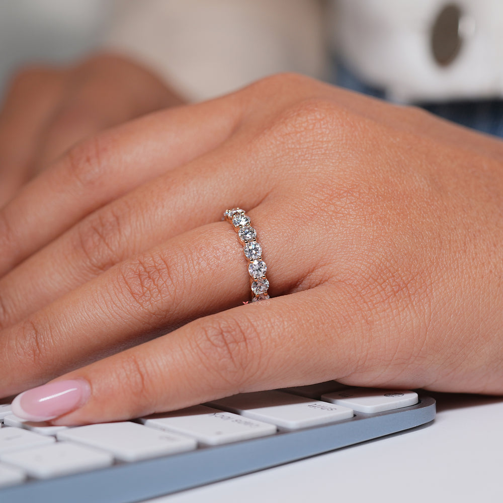 Full eternity wedding band symbolizing infinite love and commitment.
