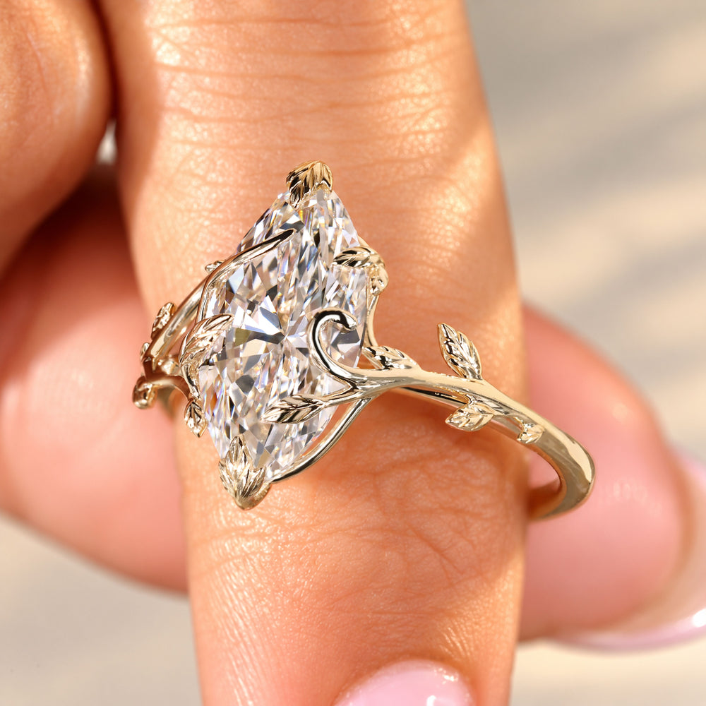 IGI certified marquise lab grown diamond ring.
