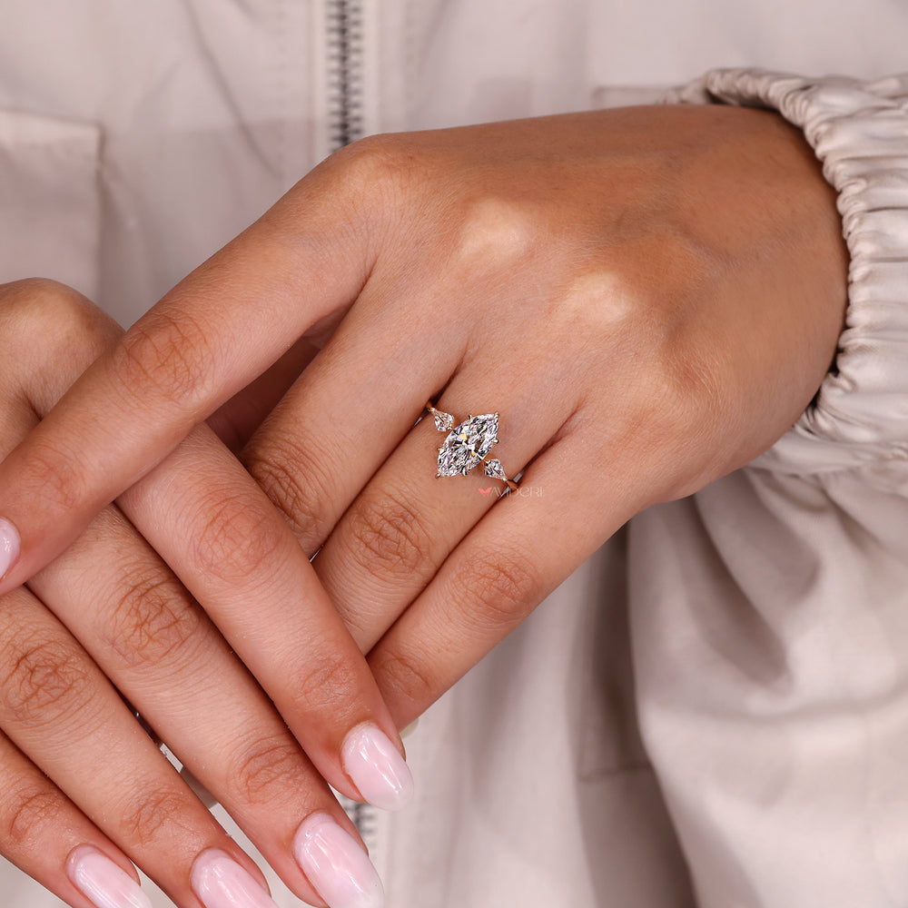 Avideri marquise cut diamond engagement ring.
