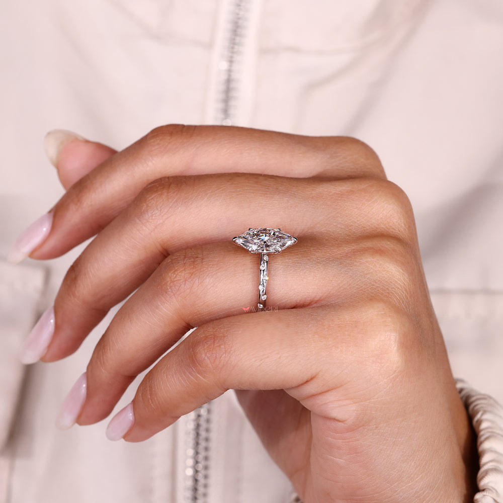 Avideri handmade marquise diamond ring