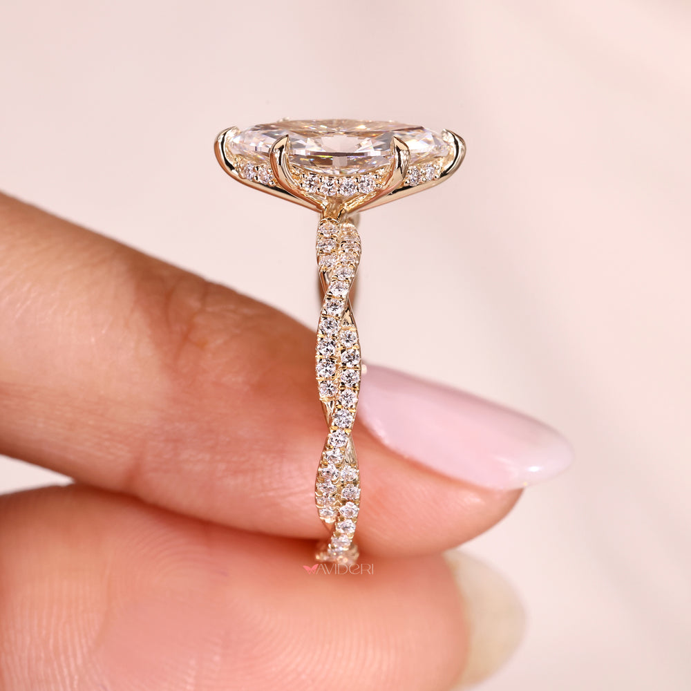 Avideri handmade marquise cut diamond ring.