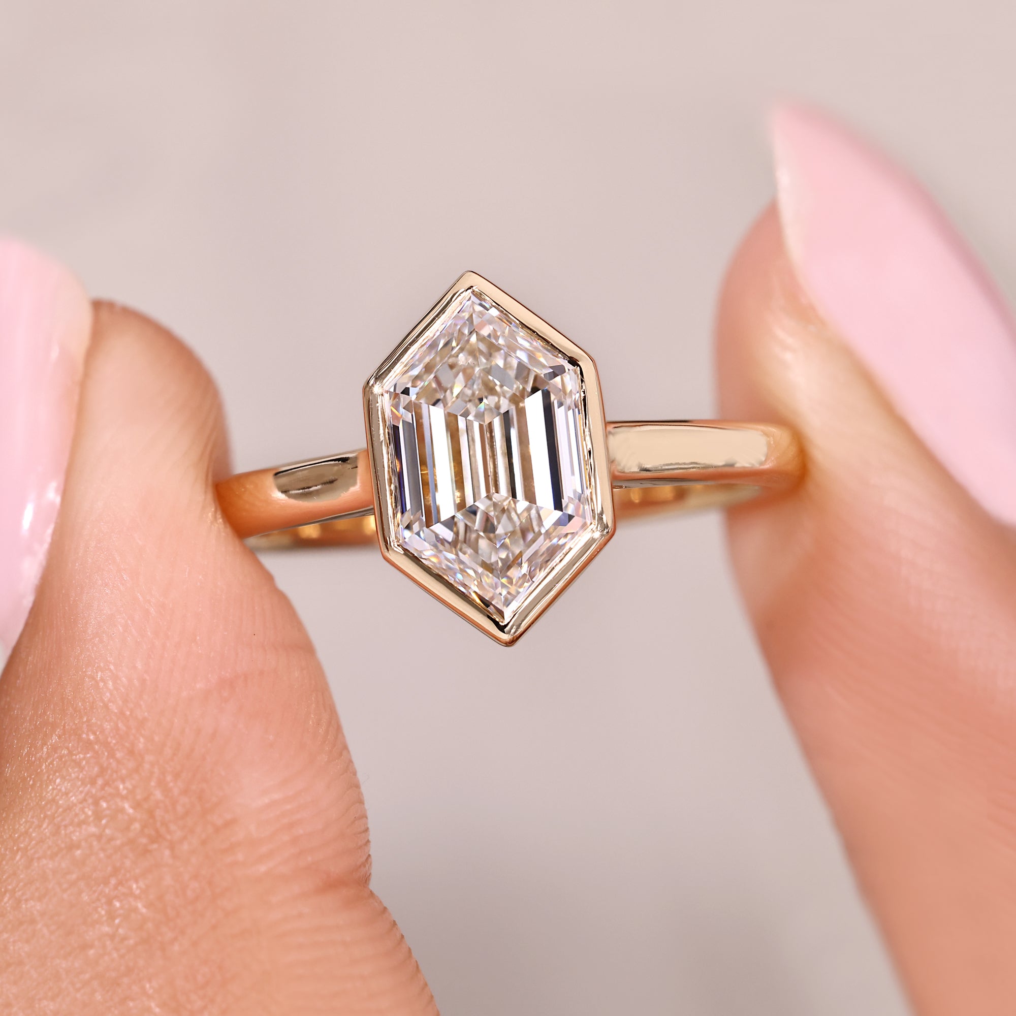 Handmade ring with yellow gold diamond ring.
