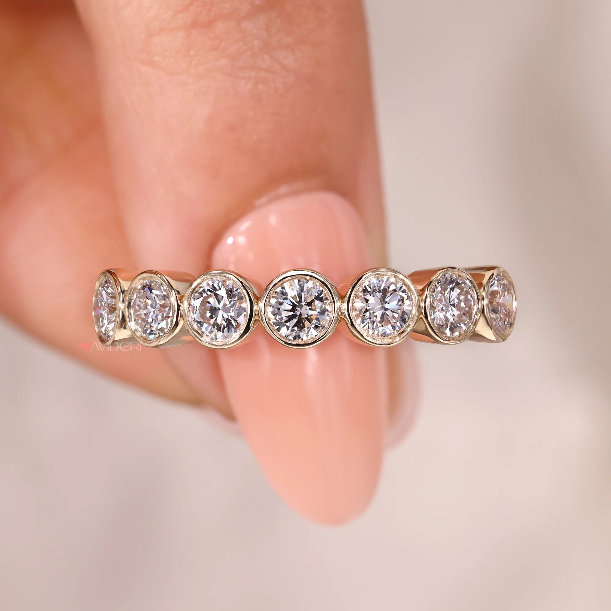 Custom wedding band with lab grown diamond.